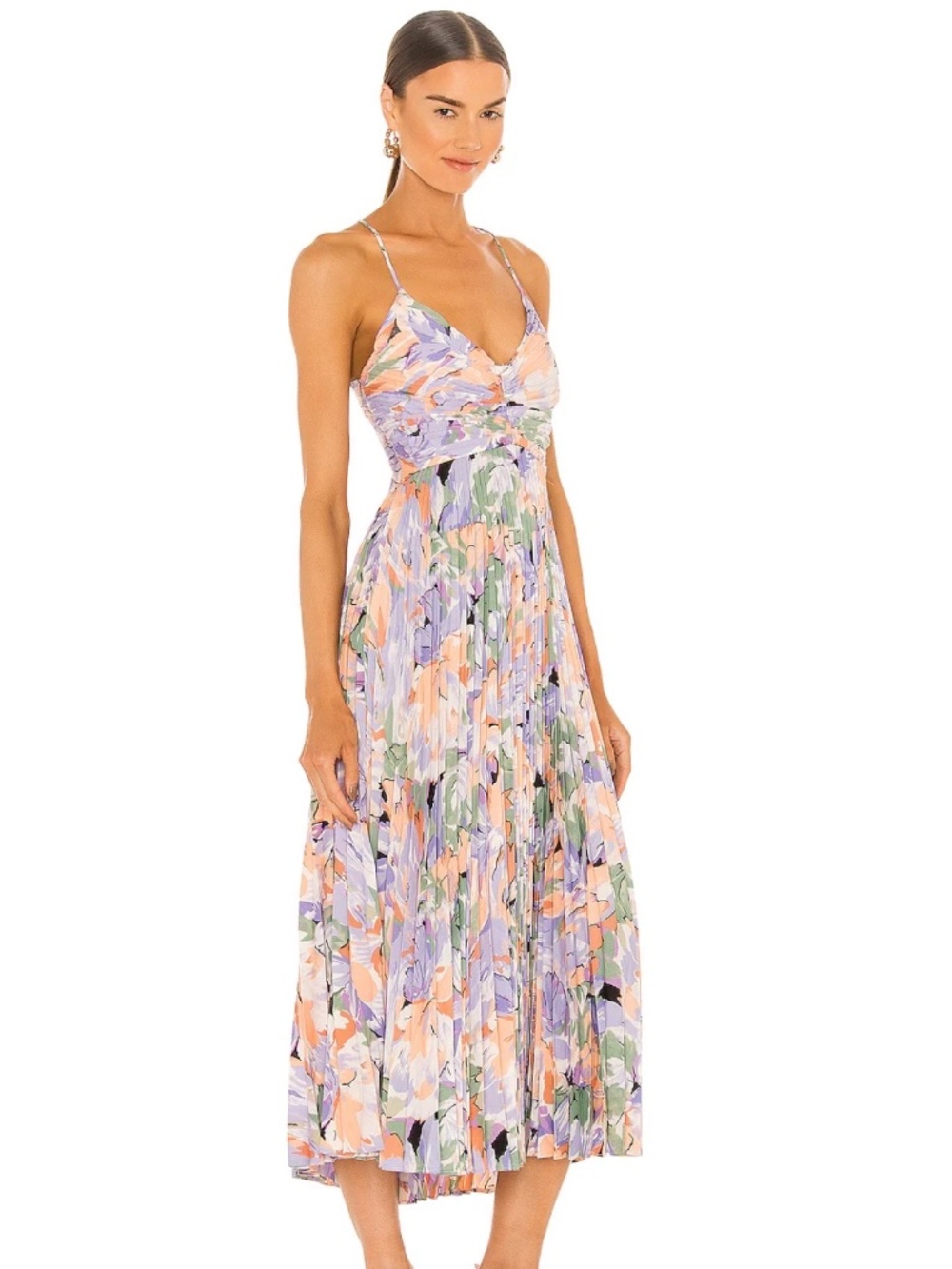ASTR the Label Blythe Dress - Coral Multi - S